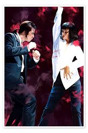 Pulp Fiction - Mia & Vincent print by Dmitry Belov | Posterlounge