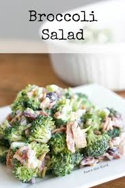 Broccoli Salad Main Image For Recipe Of Salad Heaped On A Plate Salad Recipes Yellow Squash Recipes Broccoli Side Dish