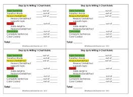 Step Up To Writing T Chart Rubric First Grade Writing
