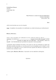 Modification du contrat de travail avenant. Lettre D Acceptation Par Le Salarie De La Modification De Son Contrat De Travail Pour Motif Personnel Modele De Lettre Gratuit Exemple De Lettre Type Documentissime