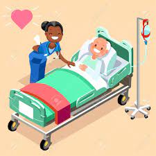 Black Nurse Or Family Doctor At Male Patient Bed 3d Flat People Cartoon Styles Nurse Cartoon Medical Icon