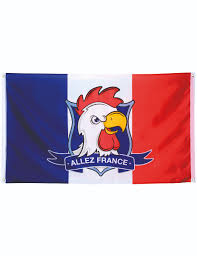Bestellen sie hier eine französische fahne in hiss, tisch, boots, auto willkommen im frankreich flaggen shop von flaggenplatz. Franzosische Flagge Allez France Mit Osen Blau Weiss Rot 90x150cm Gunstige Faschings Partydeko Zubehor Bei Karneval Megastore