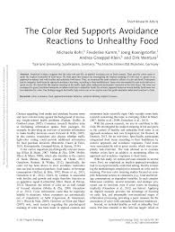 Pdf The Color Red Supports Avoidance Reactions To Unhealthy Food