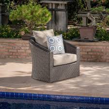 Dierdre Outdoor Wicker Swivel Patio Chair With Cushions Patio Chairs Wood Patio Chairs Outdoor Wicker