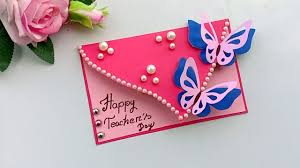 If you want to make your own card shape you can use a white folder, be creative. Handmade Easy Teacher Day Card Design