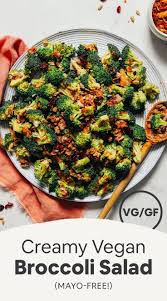 Creamy Vegan Broccoli Salad Mayo Free Minimalist Baker Recipes Recipe Vegan Broccoli Salad Broccoli Salad Broccoli Recipes