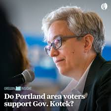 Nearly a year and a half into Tina Kotek's term as Oregon governor, an  equal number of Portland area residents say they approve of her performance  as say they don't, according to