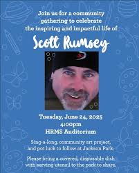 Scott's service has been announced for next Tuesday. We will be there  celebrating his life!