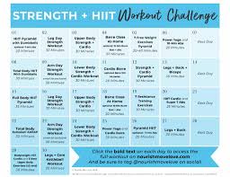Stand tall, holding a light dumbbell in each hand by your sides with a slight bend in your elbows. 30 Day Advanced Strength Hiit Workout Plan Nourish Move Love