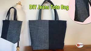 Diy Jeans Tote Bag Recycle Old Jeans Bag Diy Bag Out Of Old Clothes Bag Sewing Tutorial Youtube Jeans Bag Jeans Diy Jeans Bag Diy