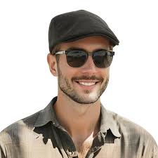 HLLMAN Cabbie Hats for Men Summer,Cotton Beret Newsboy Hat Ivy Gatsby  Adjustable Flat Cap Beret for Driving (A02-Black) at Amazon Men's Clothing  store