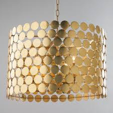 Black And Gold Crystal Chandelier Dotted Metal Drum Shade Chandelier Connect The Dots To Find This Stylish Mod Chandelier Ready To Grace Metal Drum Shade Chandelier Shades Drum Shade Chandelier