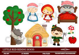 Little Red Riding Hood Clipart Kids Story Clip Art Etsy Red Riding Hood Little Red Riding Hood Little Red Ridding Hood