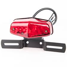 Motorcycle Led Tail Light With License Plate Bracket Chrome