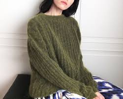 Olive Green Ribbed Knit Sweater Other Knit Pattern Colours Available Ribbed Knit Sweater Ribbed Knit Sweaters