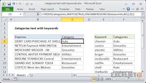Excel Formula Categorize Text With Keywords Exceljet