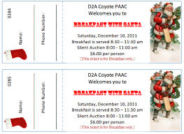 Breakfast With Santa Tickets Raffle Tickets Template Event Ticket Template Santa Breakfast
