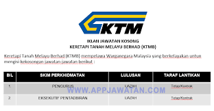 Jawatan kosong terkini kereta api tanah melayu ktmb. Jawatan Kosong Di Keretapi Tanah Melayu Berhad Ktmb Appjawatan Malaysia
