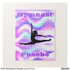 With the best free online jigsaw, you'll never lose a piece under the table again! Girls Gymnastics Purple Jigsaw Puzzle Zazzle Com Jigsaw Puzzles Gymnastics Girls Gymnastics