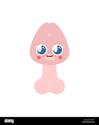 Cute kawaii Penis isolated. funny dick cartoon style Stock Vector Image &  Art - Alamy
