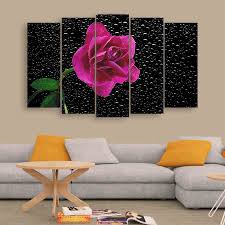 *this is an original painting ,100% hand painted acrylic painting on canvas. Multiple Frames Beautiful Flower Wall Painting For Living Room Bedroom Office Hotels Drawing Room 150cm X 76cm Inephos