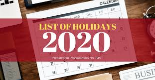 With the amendments to the employment act1 that took effect from 1 april 2019. Philippine Holidays 2020 Regular Holidays Special Non Working Days