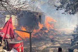 The fire which broke out earlier, april 18, has been declared out of control. Tlz1xumqdut1vm
