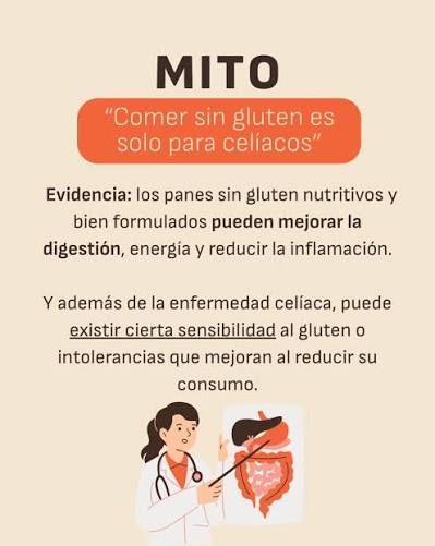 🥖🚫 Mitos sobre el pan sin gluten: lo que la ciencia realmente dice Durante años hemos escuchado frases como: ❌ “El pan sin gluten es más saludable” ❌ “Si dejo el gluten