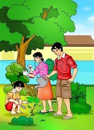 Illustration D Un Des Jardins Familiaux A L Arriere Cour Dessin Famille Illustration Composition D Image