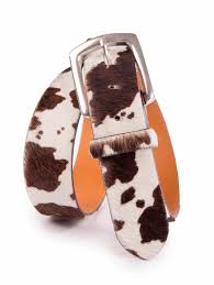 If something is genuine, it is real and exactly what it appears to be: Belt Genuine Cow Fur Exclusive White Brown