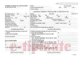 Certificatul medical constatator al decesului. Certificat Constatator Al Decesului A4