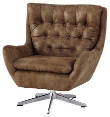 Ashley Furniture Signature Design Velburg 360 Degree Swivel Accent Chair Contemporary Distressed Bro Brown Accent Chair Swivel Accent Chair Accent Chairs