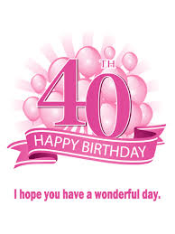 Blank inside for your own personal message. Pink Balloon Happy 40th Birthday Card Birthday Greeting Cards By Davia