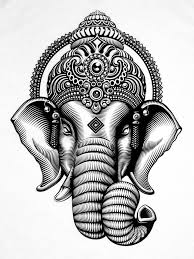 Black And White Images Of Ganesha Cryptik Ganesha T Shirt White Ganesha Tattoo Ganesh Tattoo Elephant Tattoos