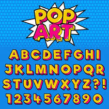 Letter Alphabet With Numbers Pop Art Style Design Lettering Alphabet Pop Art Wallpaper Pop Art