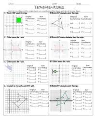 Transformations Practice Packet 8th Grade Math Reflection Math 8th Grade Math Transformations Math