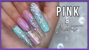 1,125 pink glitter acrylic nails products are offered for sale by suppliers on alibaba.com, of which acrylic powder accounts for 16%, artificial there are 328 suppliers who sells pink glitter acrylic nails on alibaba.com, mainly located in asia. Omg New Long Nail Tips Mint Pink Acrylic Nails Glitter Planet Youtube