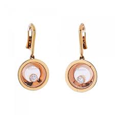 Earrings in 18k rose gold with round brilliant diamonds. Chopard Chopard Happy Diamonds 18k Rose Gold Earrings