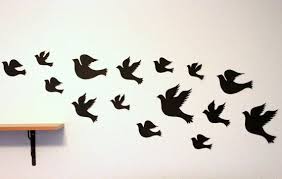 Black Birdsbird Wall Artbird Hangingsbird Wall By Mydreamdecors 14 50 Flying Birds Wall Decor Bird Wall Decor Ceramic Birds Wall