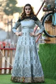 Black And Grey Dress Combination Exquisite Grey Silk Metalic Foil Work Party Wear Bollywood Gown Gown Dress Online Fancy Gowns Party Wear Dresses