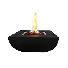 Modeno Aurora 34 In X 34 In Grey Square Concrete Propane Fire Pit Table With Electronic Ignition Cover And Lava Rock Ofg114 Lp The Home Depot In 2020 Fire Pit Table Propane