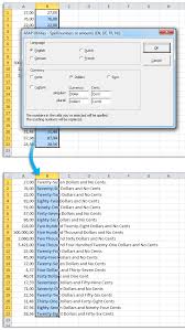 Asap Utilities For Excel Text Spell Write Out Numbers Or Amounts En De Fr Nl Asap Utilities Description Of Our Excel Tools English