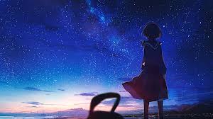 This page is about a sword. Wallpaper Id 150426 Starry Night Anime Girls Anime Sky Stars Outdoors Sunset