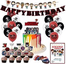 We did not find results for: Amazon Com Nelton Birthday Party Supplies For Stranger Things Includes Banner Cake Topper 24 Cupcake Toppers 18 Balloons 10 Invitations 8 Bracelets Toys Games