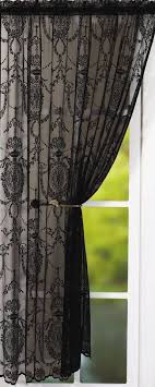 Pattern Black And Cream Curtains Holly Victorian Style Lace Panel Excellent Quality 5 Colours Bargain Lace Curtains Bedroom Curtains Living Room Black Curtains