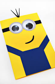 Turn the minion over and use tough duct tape to tape on a wooden dowel. Diy Make This Super Cute Minions Mother S Day Card Fandango