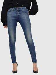 Slandy 083aq Women Super Skinny Medium Blue Jeans Diesel