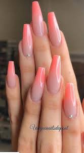 2020 coffin nail trends, nail colors. Ombre Nails Coffin Ombre Coffin Nails Negledesignorange Pink Ombre Nails Ombre Nail Designs Long Acrylic Nails