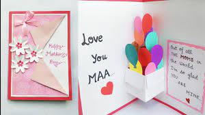 Etsy/missbespokepapercuts (etsy/missbespokepapercuts) trace happy mother's day on a floral piece of scrapbook paper. Diy Mother S Day Card Mother S Day Pop Up Card Making Pop Up Balloon Card For Mom Youtube