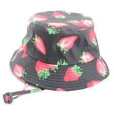 Pin On Fashion Ladies Strawberry Bucket Hat